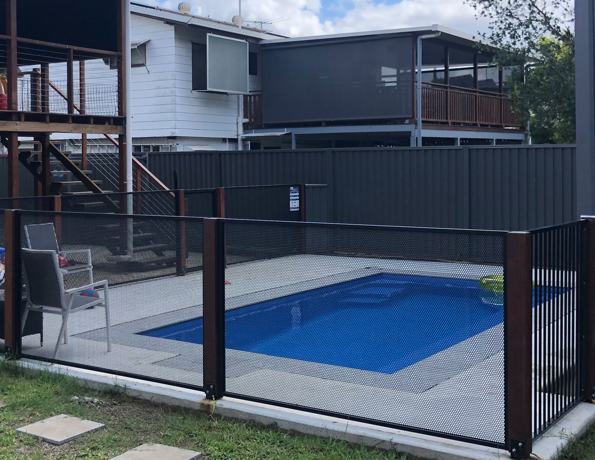 Pool Perf Fencing - with timber posts Newcastle pool fence